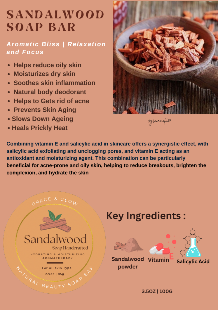 🪵 Sandalwood Aromatherapy Soap Bar – Calm in Every Lather 100g