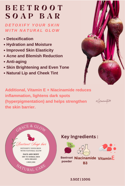 🍷 Beetroot Whitening Natural Tint Soap Bar – Glow with Nature