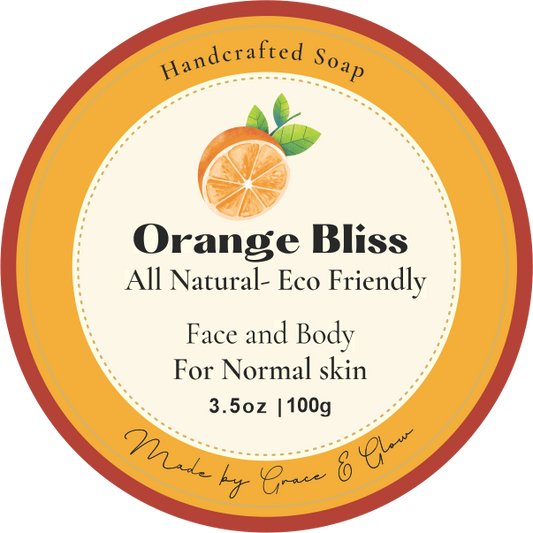 🍊 Orange Bliss Soap Bar – Naturally Exfoliating & Eco-Friendly