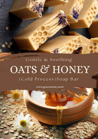 ✨ Oats & Honey Traditional Soap (Cold Process)