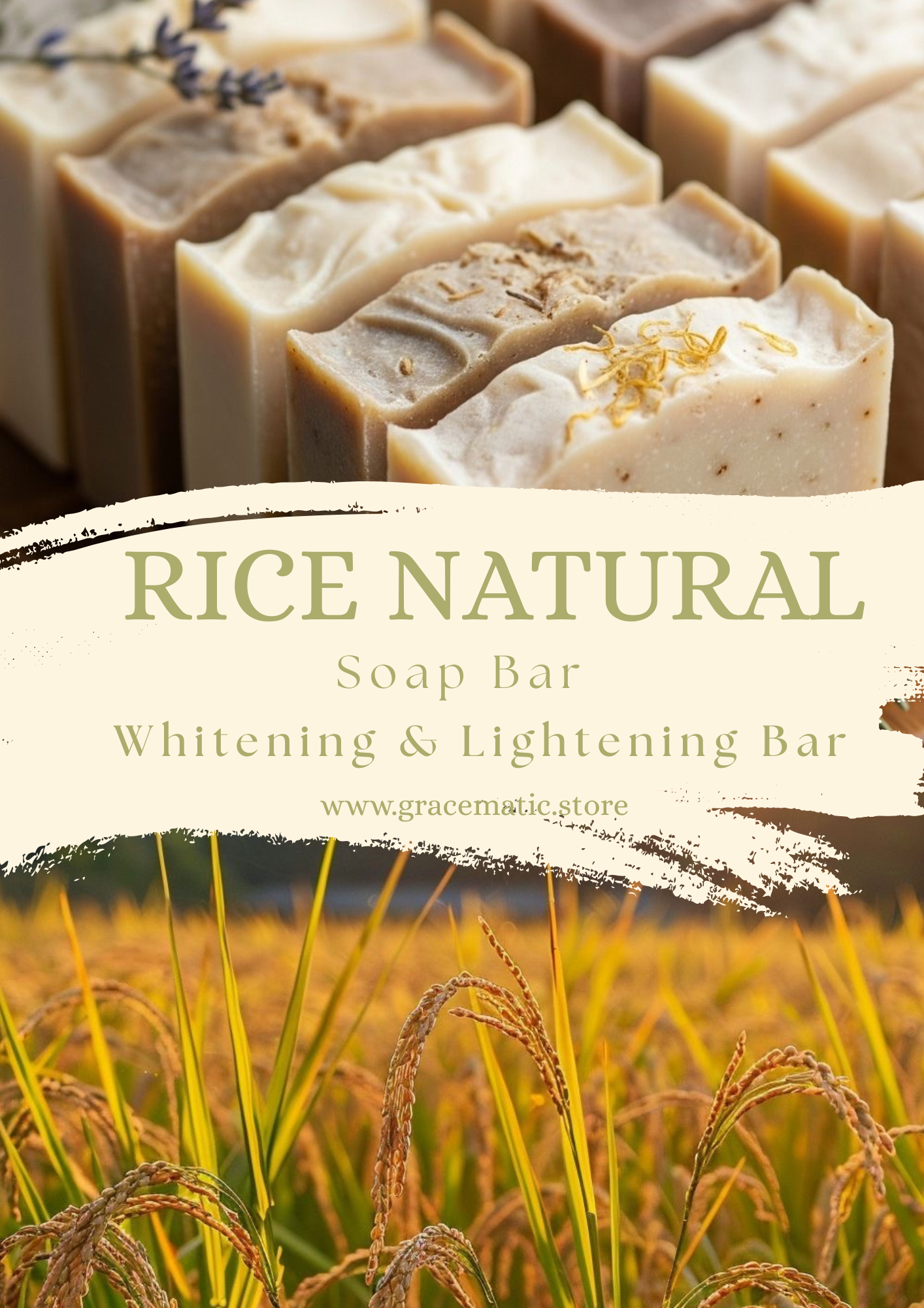 🍚 Rice Natural Soap – Whitening & Lightening Bar 100g