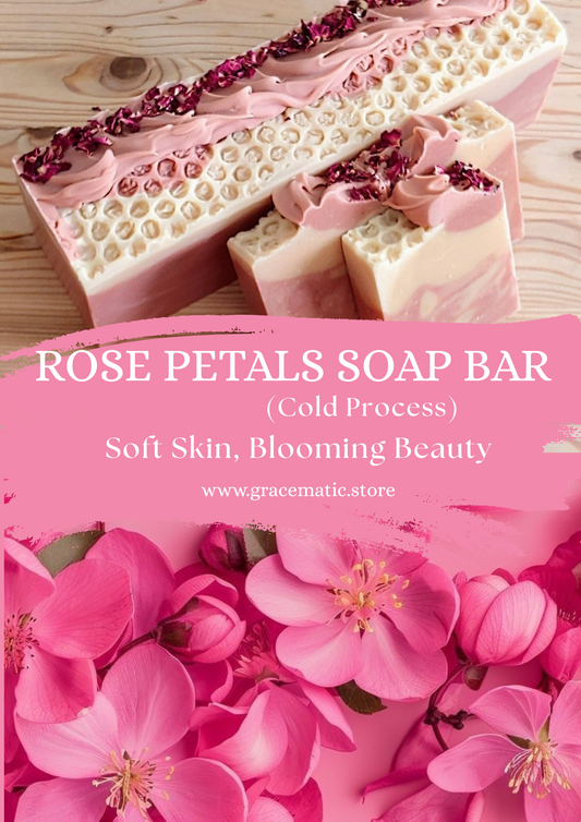 🌹 Rose Petals Cold Process Soap Bar (Cold Process)