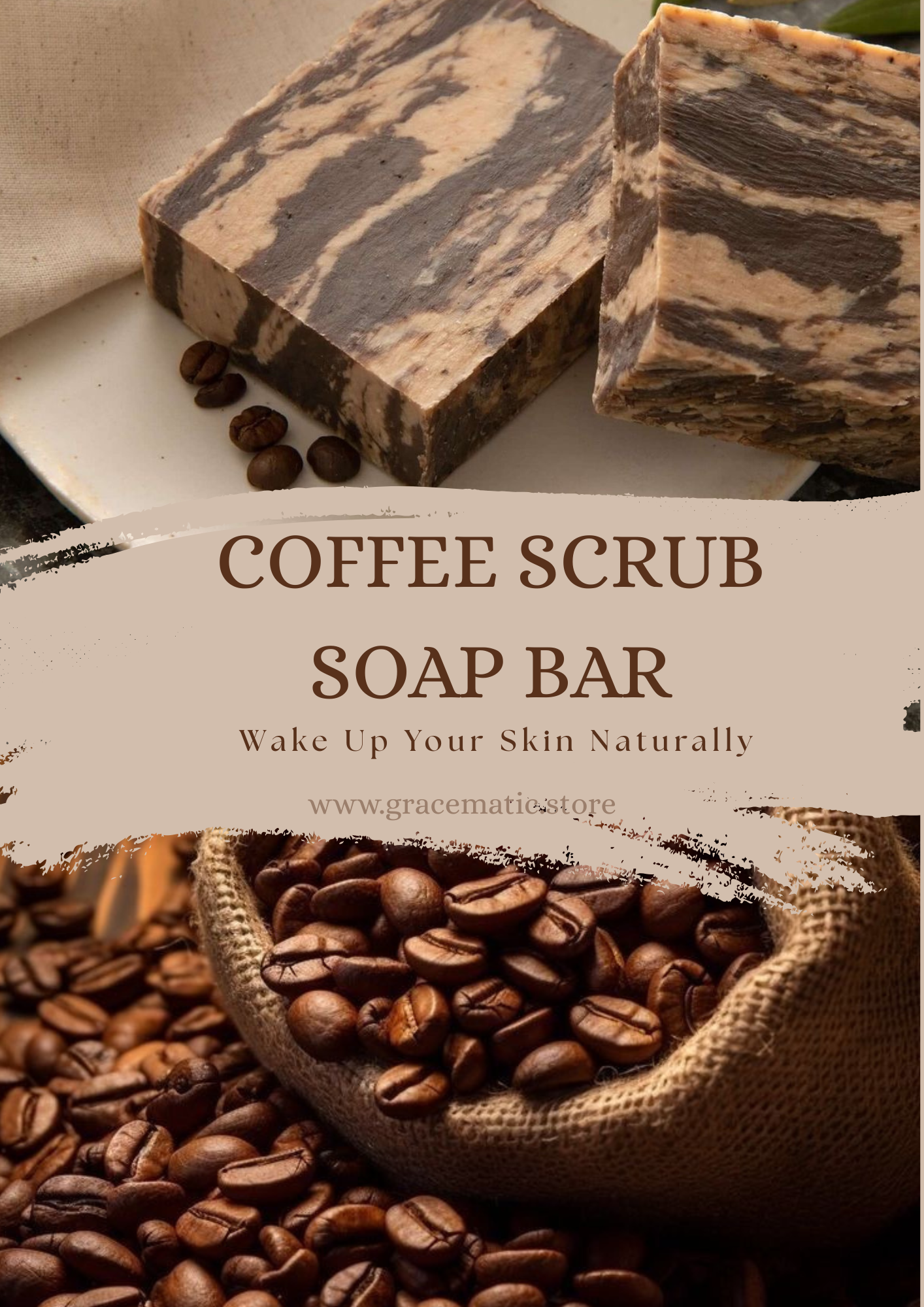 ☕ Coffee Scrub Soap Bar – Wake Up Your Skin Naturally 100g