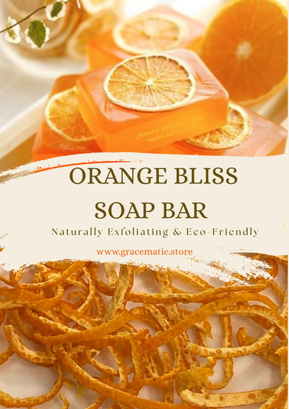🍊 Orange Bliss Soap Bar – Naturally Exfoliating & Eco-Friendly 100g