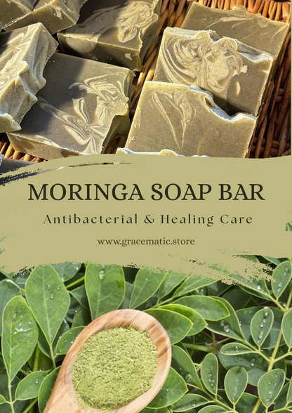 🌿 Moringa Soap Bar – Antibacterial & Healing Care 100g