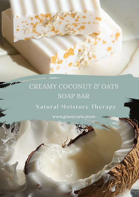 🥥 Creamy Coconut & Oats Soap Bar – Natural Moisture Therapy 100g