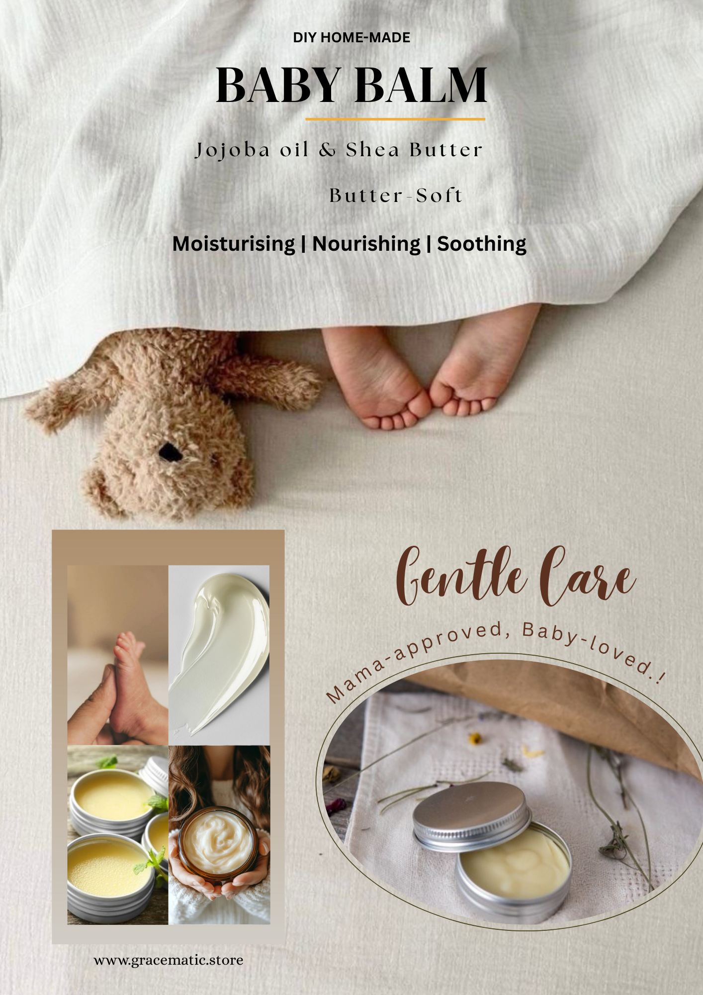 👶 Baby Balm – Jojoba Oil & Shea Butter 50g