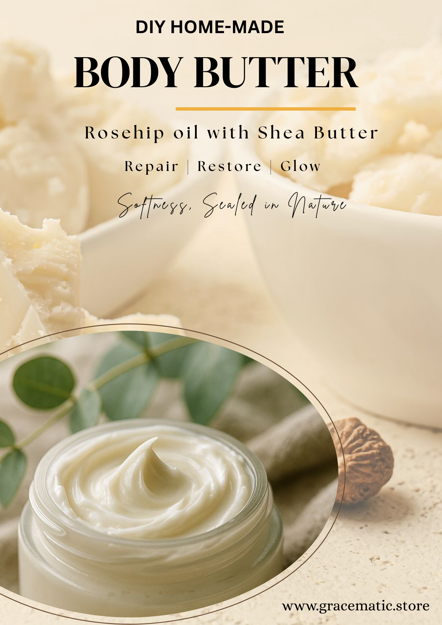 🌸 Body Butter – Rosehip Oil & Shea Butter 100g
