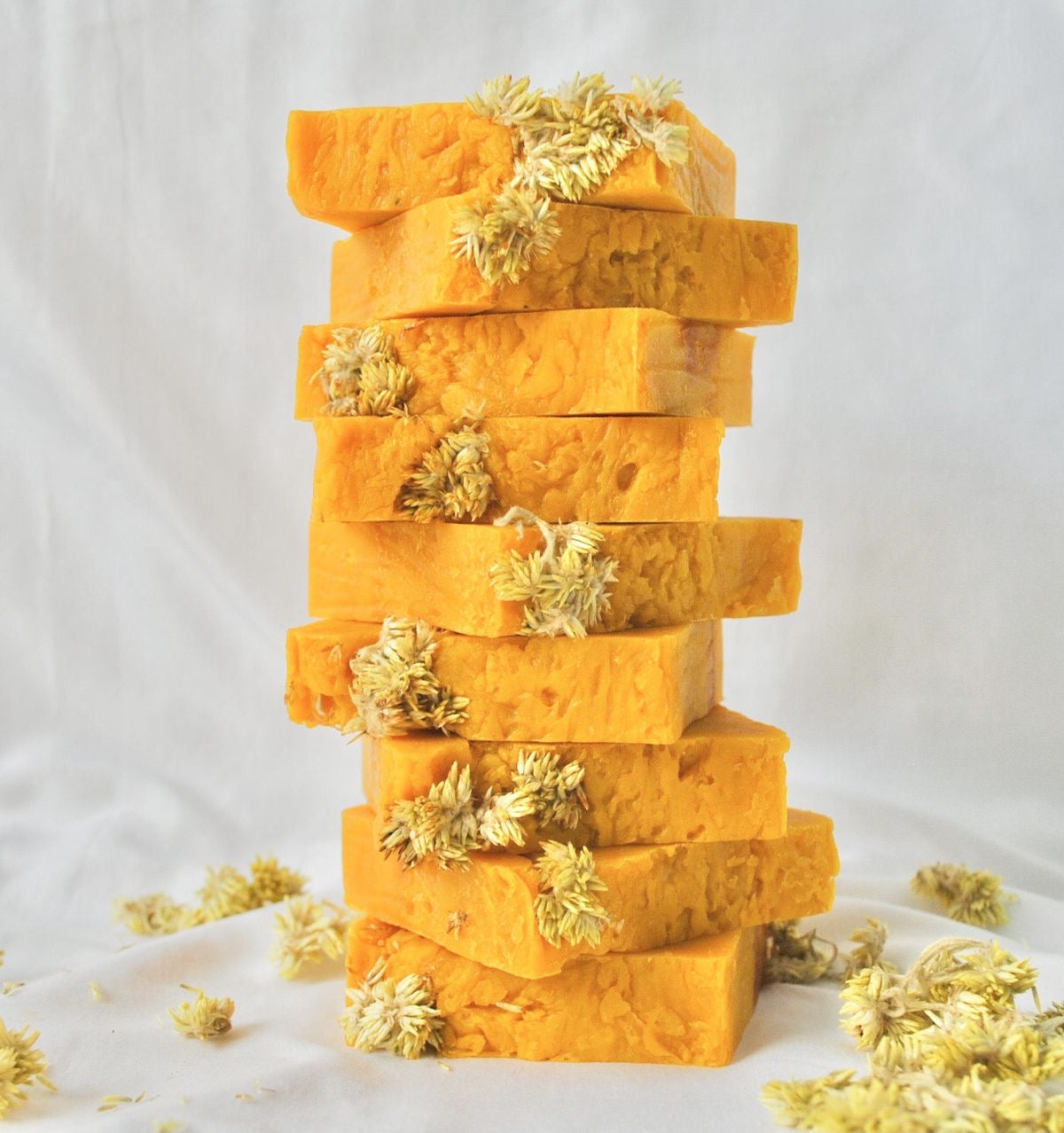 🌼 Marigold Soap Bar (Cold Process)