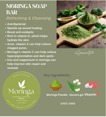 🌿 Moringa Soap Bar – Antibacterial & Healing Care