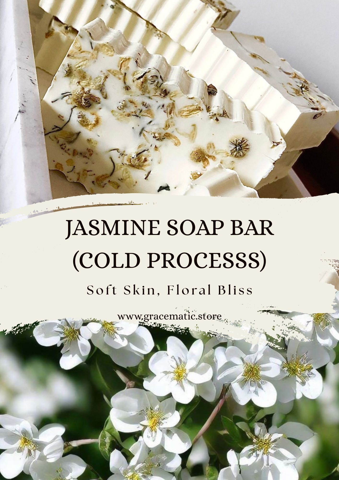 🌸 Jasmine Soap Bar
 (Cold Process)
