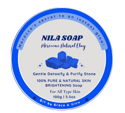 💙 Moroccan Clay Neela Soap Bar – Purify & Glow