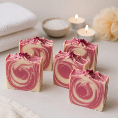 🌹 Rose Petals Cold Process Soap Bar (Cold Process)